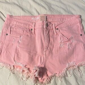 Mossimo Supply Co. Light Pink Distressed Denim Cutoff Shorts
